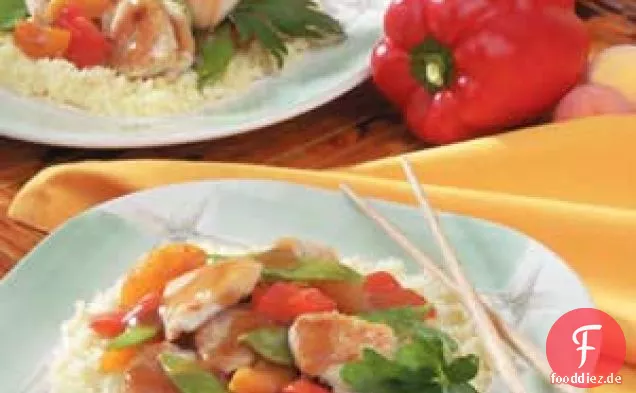 Aprikosen-Truthahn-Pfanne