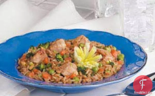 Gebratener Reis mit chinesischem Schweinefleisch