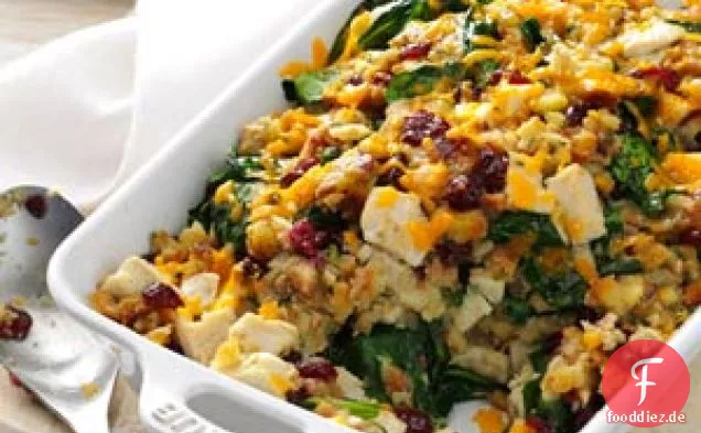 Auflauf mit Truthahn-Spinat-Füllung