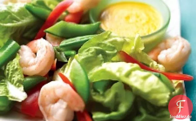 Garnelen-Erbsen-Salat mit Ingwerdressing