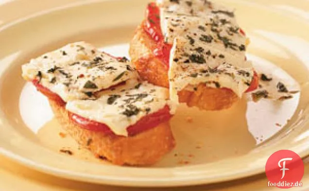 Gegrilltes griechisches Crostini-Topping