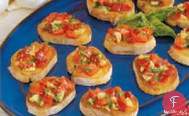 Bruschetta mit rotem Pfeffer