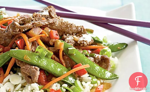 Rindfleisch und Zucker Snap Stir-Fry