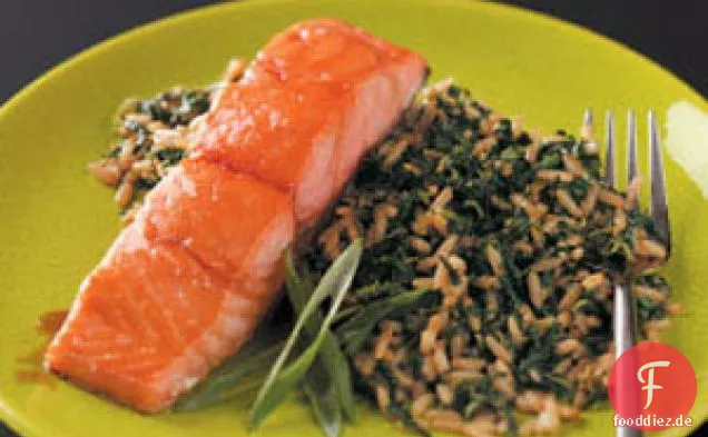 Teriyaki-Lachs mit Sesam-Ingwer-Reis
