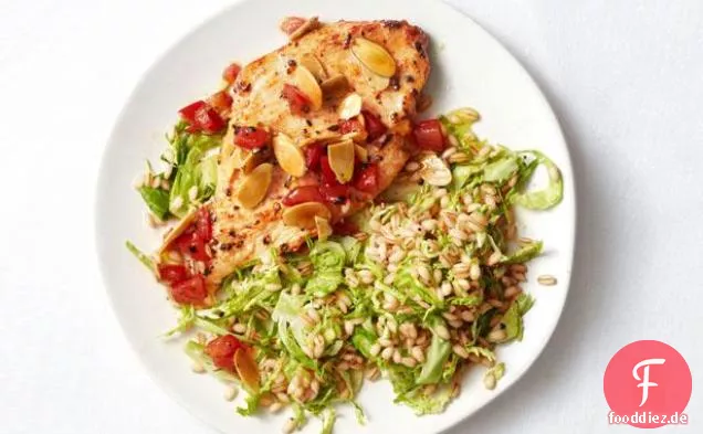 Truthahn mit warmem Gerstensalat
