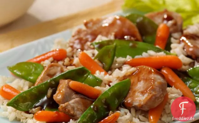 Szechuan-Bbq-Schweinefleisch Und Gemüse