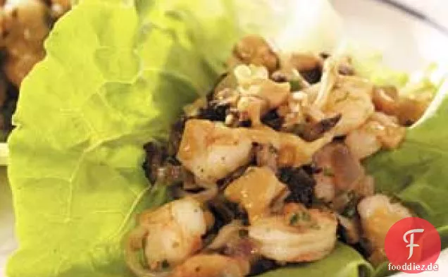 Garnelen-Pilz-Salat-Wraps