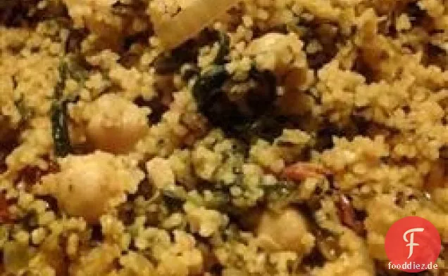 Curry-Couscous mit Spinat und Kichererbsen