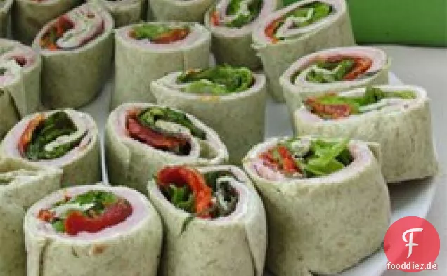 Schinken und frische Basilikum-Windräder