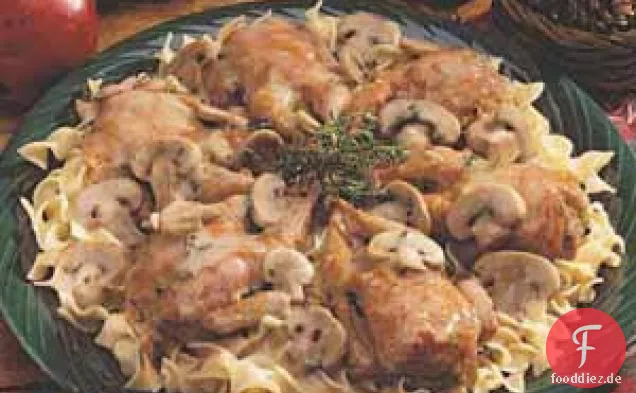 Wachtel in Pilzsauce