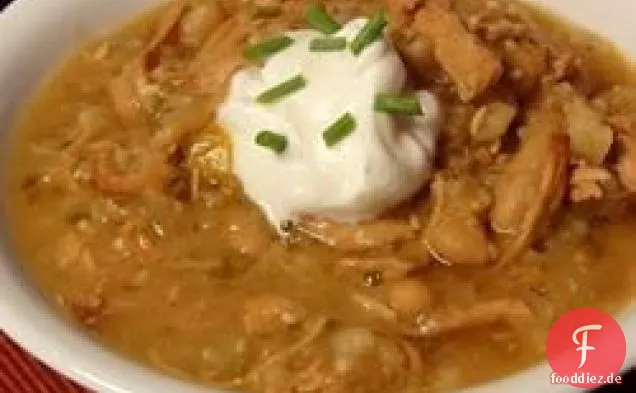 Slow Cooker Truthahn und weiße Bohnen Chili