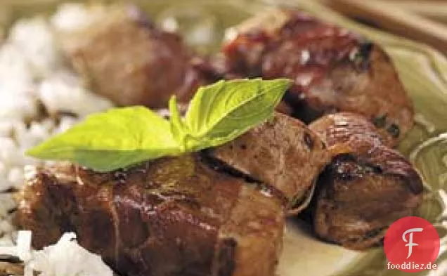 Mit Schinken umwickelte Schweinemedaillons
