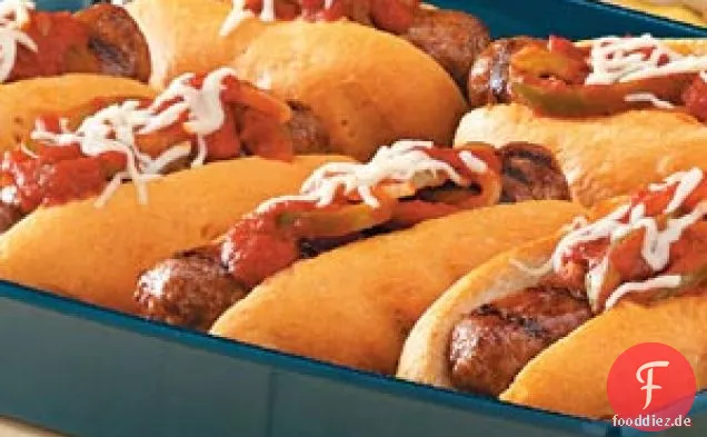 Gegrillte italienische Wurstbrötchen
