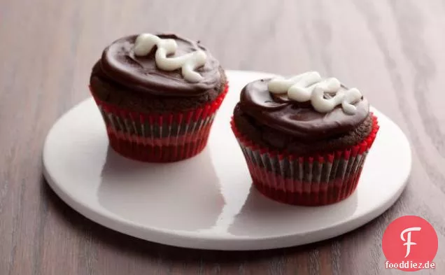 Teufelsessen Cupcakes mit Schokoladenglasur