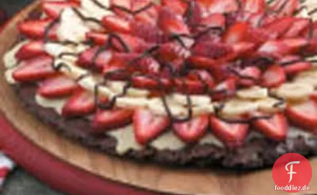 Bananen-Beeren-Brownie-Pizza