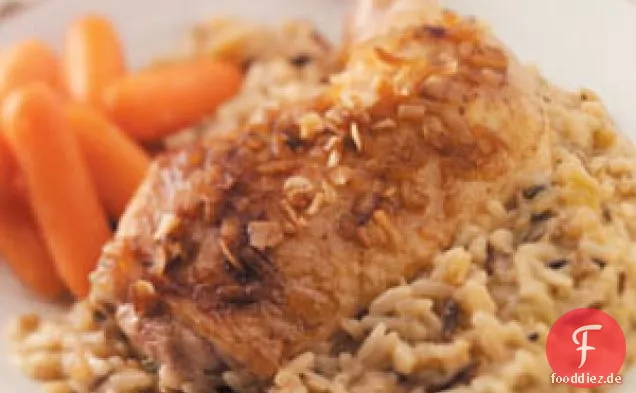 Goldenes Huhn mit Reis