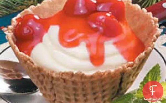 Käsekuchen-Waffelbecher
