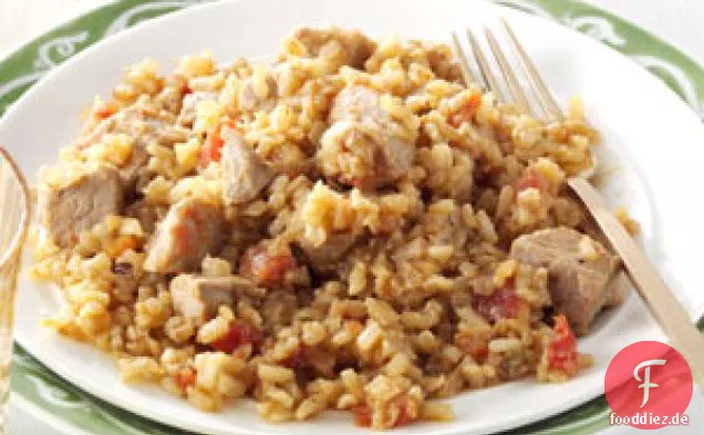 Schweinefleisch mit spanischem Reis