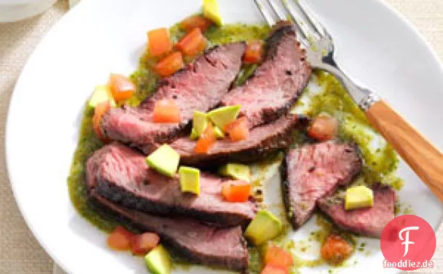 Flankensteak mit Koriander Salsa Verde