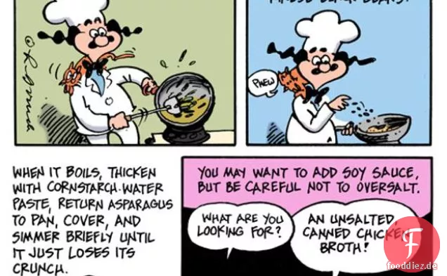 Die Cartoon-Küche: Spargel mit schwarzen Bohnen