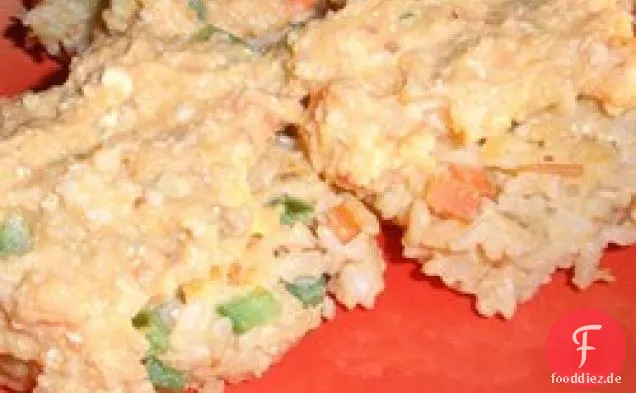 Goldene Reiskuchen mit Süßkartoffel-Ingwer-Sauce