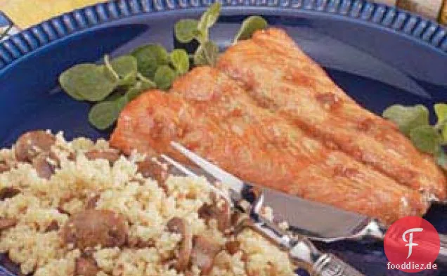 Ahornlachs mit Pilz-Couscous