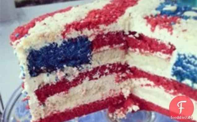 Kuchen mit amerikanischer Flagge