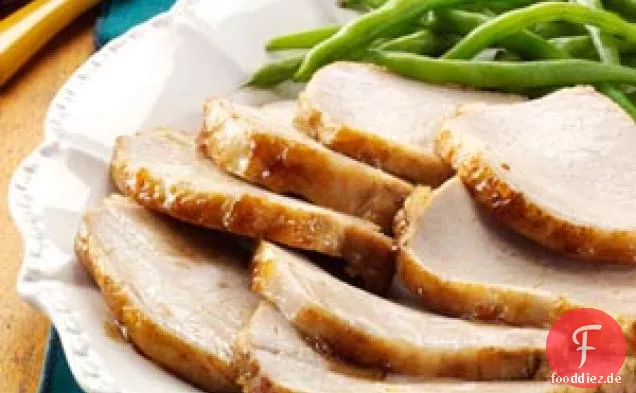 Leichter glasierter Schweinebraten
