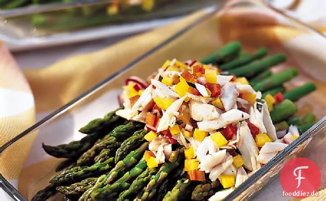Gekühlt Spargel mit Krabben-Vinaigrette