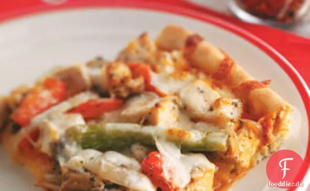 Deep-Dish-Hühnchen-Pizza