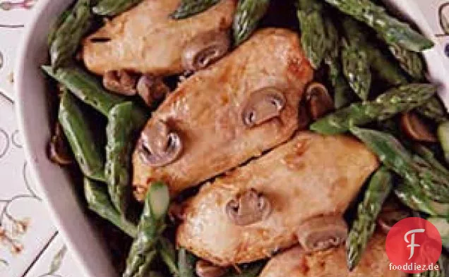 Spargel, Hühnchen, Wildreisauflauf