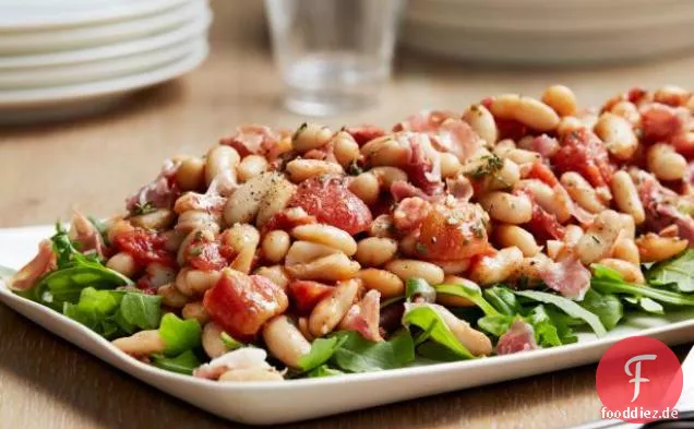 Cannellini Bohnen mit Kräutern und Schinken