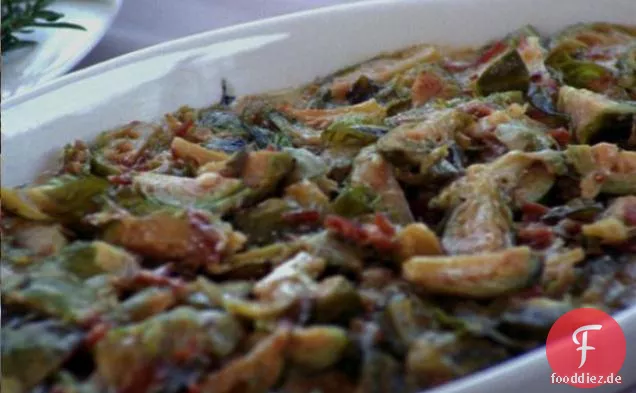 Schreiende Köpfe: Rosenkohl-Gratin