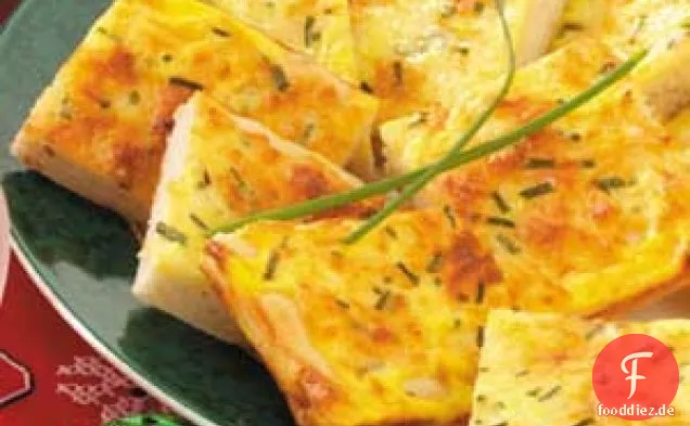 Käse-und Eierpizza-Quadrate