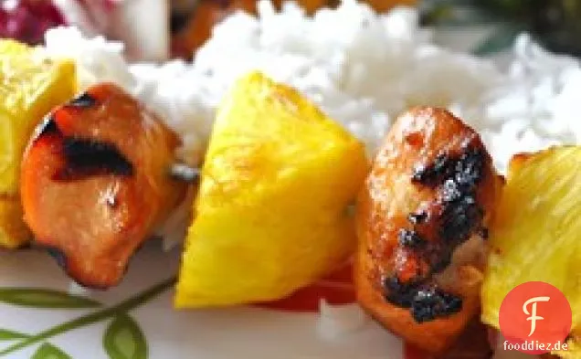 Hawaiianische Hühnerkabobs