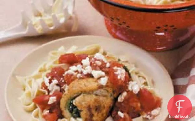 Spinat-Feta gefülltes Huhn