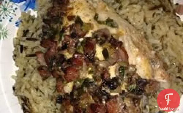 Kreolisierte gefüllte Hähnchenbrust