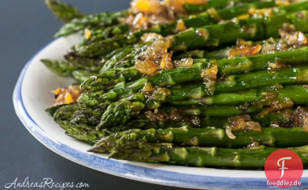 Gerösteter Spargel mit Orangen-Ingwer-Glasur