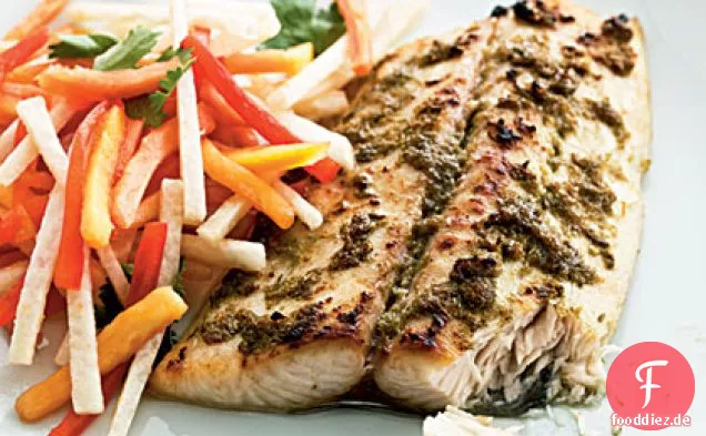 Jerk Makrele mit Papaya-Salat