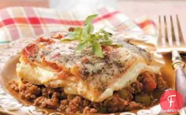 Rindfleisch-Wurst-Lasagne