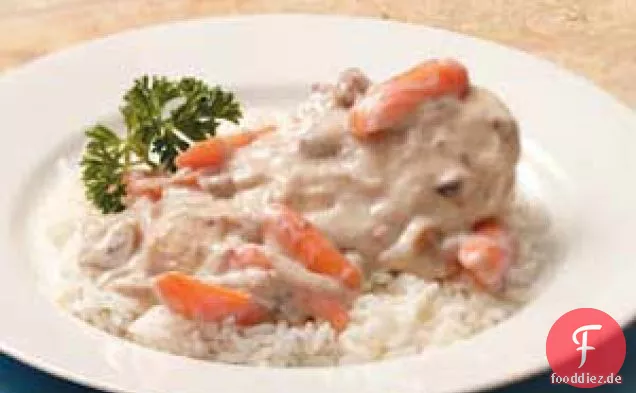 Cremiges Hühnchen und Karotten