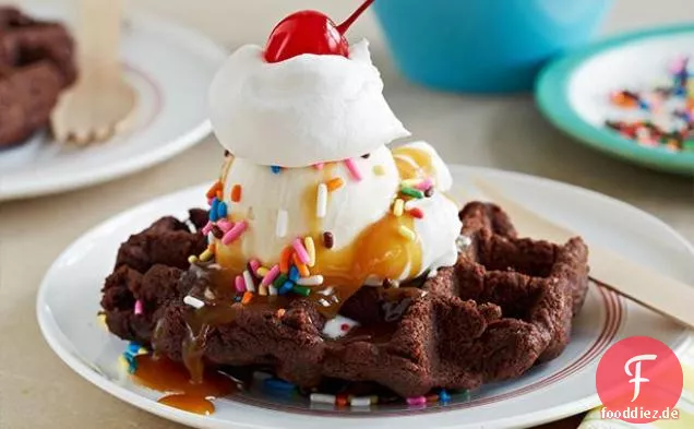 Waffelter Brownie-Eisbecher
