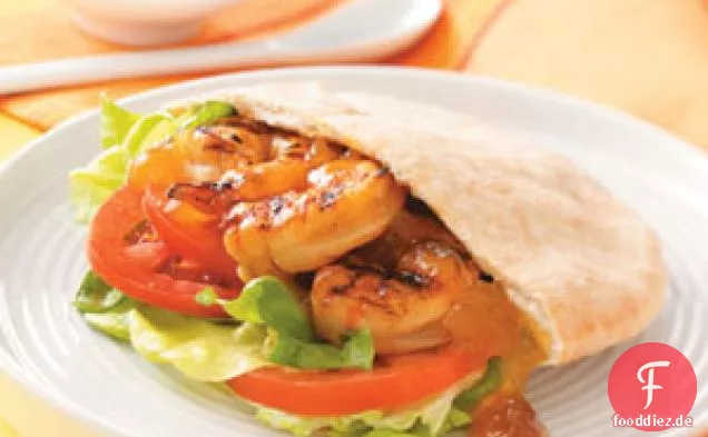 Mango-Garnelen-Pitas