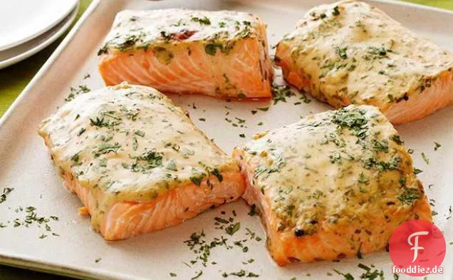 Senf-Ahorn gebratener Lachs
