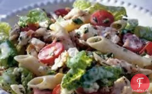 Caesar Hühnchen Nudelsalat