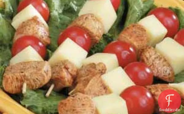 Kalte Hühnchen-Käse-Kabobs