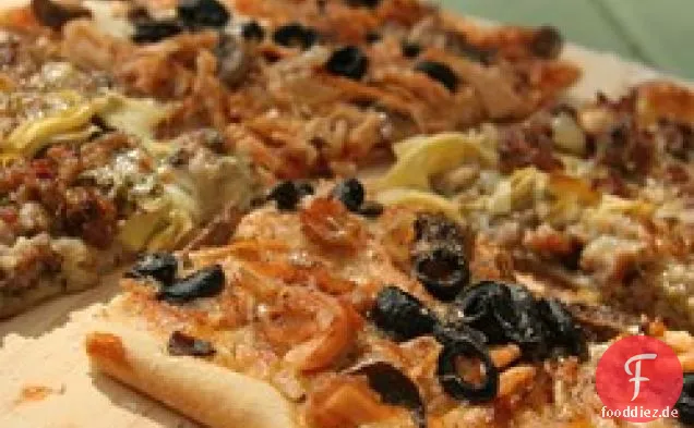 Gemüse-Pizza-Quadrate