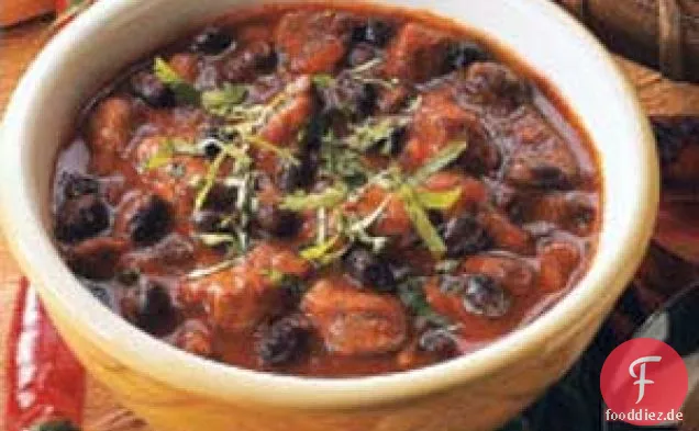 Kräftige Bohnen- und Schweine-Chili