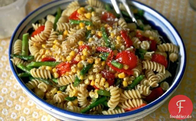 Abendessen Heute Abend: Pasta Mit Mais, Tomaten Und Spargel
