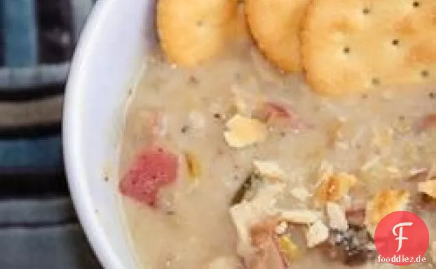 Lauch-Kartoffel-Pilz-Cheddar-Suppe